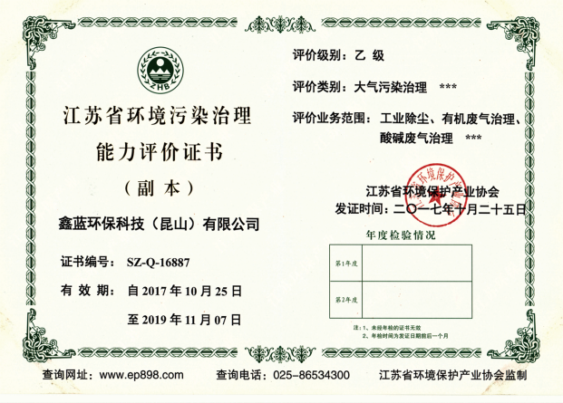 乐竞lejing(中国)环保乙级治理资质